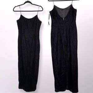 S/M IEC black velvet pencil gown MIDI maxi